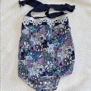 Floral halter romper